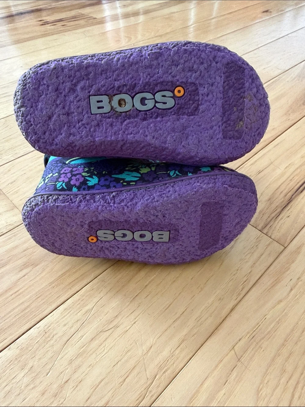 Bogs Toddler Waterproof Purple Floral & Stripe Winter Boots